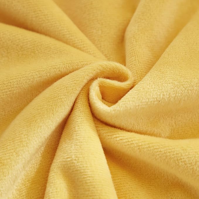 JAUXIO Diamond Pinch Pleated Crystal Velvet Pillowcases 2 Pack Solid Pintuck Throw Cushion Cover for Home Decor Hidden Zipper Closure (Yellow, Standard)