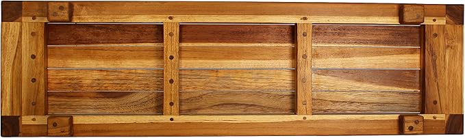 EcoDecors, 34 inch, with LiftAid Handles, Bath Tray for Tub, Bath Tub Tray Wood, Bathtub Table, Caddy for Bathtub in Natural Teak
