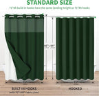 Extra Long No Hooks Needed Linen Textured Shower Curtain with Snap-in Fabric Liner Set,White Hotel Luxury Decor Shower Curtains for Bathroom,Waterproof & Washable,71Wx86H,Emerald Green