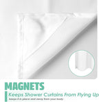 No Hook Linen Shower Curtain with Snap in Liner Set, Hotel Luxury Style Beige Shower Curtain with See Through Top Window, Machine Washable & Water Repellent, 72W x 72L Standard Size