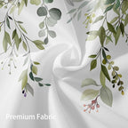 Eucalyptus Shower Curtain, Sage Green Watercolor Leaves with Floral Botanical Bathroom Decor, Waterproof Fabric Bath Curtain Set with Hooks, 72x72 Inches
