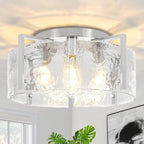 18.5'' Modern Brushed Nickel Semi Flush Mount Ceiling Light, Hallway Light Fixtures, 4-Light Glass Ceiling Lights for Entryway Kitchen Dining Room Foyer Bedroom Living Room Lighting Fixtures,UL-Listed