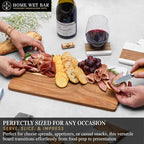 HomeWetBar Personalized Acacia Charcuterie Board With cheese Knives | Custom 16" x 9" White Marble & Acacia Wood Cheese Board | Perfect Housewarming + Wedding + Couples Gift Idea
