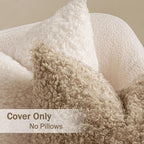 MIULEE Pack of 2 Lumbar Faux Fur Throw Pillow Covers 12x20 Inch Neutral White Boucle Decorative Sherpa Pillow Covers Fuzzy Accent Soft Sheepskin Fleece for Boho Home Decor Sofa Living Room Bed Chair