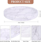 WORHE Natural Marble Decorative Tray for Bathroom Bedroom Kitchen Dresser, Large 10.6" Round Vanity Trays for Jewelry, Perfume, Cosmetic, Candle, Countertop Storage Organizer for Home Decor (WH037)