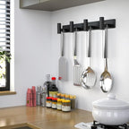 Wall Mounted Coat Rack-4 Hooks, Heavy Duty Stainless Steel Wall Hooks for Towel Coat Bag, Hat Rack Coat Hanger Coat Hooks Towel Racks for Bathroom Entryway Kitchen Hotel Office (Black, 1 Pack)