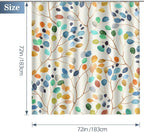 Aimego Colorful Spring Shower Curtain - Watercolor Plant Leaves Floral Summer Nature Botanical Fabric Cloth Bath Shower Curtain Set with 12 Hooks for Bathroom Decor Accessories, 72"x72"