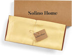 Solino Home Linen Table Runner 48 Inches - 100% Pure Linen Golden Straw Table Runner 14 x 48 Inch Ideal for Dresser and Coffee Tables - Fall, Autumn, Thanksgiving - Fete