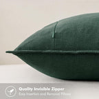 MIULEE Decorative Linen Lumbar Pillow Covers 12x20 Inch Dark Green Boho Farmhouse Neutral Couch Throw Pillows for Bed Pack of 2 Accent Modern Pillowcase Sofa Livingroom Home Decor