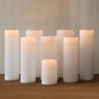 4" x 12" White Large Waterproof Outdoor Flameless Candles Battery Operated LED Flickering Pillar Candles with Remote and Timer for Indoor Outdoor Lanterns, Long Lasting, Set of 2