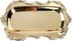 Quluxe Vintage Trinket Dish Jewelry Tray Small Perfume Organizer Tray for Wedding Photographer Detail Props Ceremony Antique Decor (Gold)