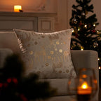 Topfinel Christmas Pillow Covers 26x26 Set of 2,Xmas Cream Velvet Snowflake Reindeer Decorative Pillow Case Winter Holiday Decor for Home Couch,White and Gold