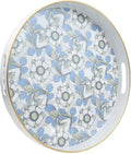 Round Serving Tray with Handles, Coffee Table Tray for Ottoman, Organizer Vanity Tray for Living Room, Outdoor Tray for Patio Entertaining, Serving Breakfast Kitchen Platter LEE33BLH