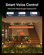 Lumary 6 Pack Smart Pathway Lights 2100LM, RGBAI/Cool/Warm White, Aluminum Wired Landscape Lighting IP65 Waterproof Works with Wi-Fi APP/Voice/Remote Control for Outdoor Yard, Garden, Walkway