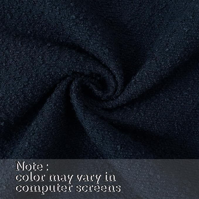 Jeneoo Dark Blue Decorative Square Thick Throw Pillow Covers Fine Textured Boucle Navy Couch Cushion Case for Livingroom Sofa Decor, Set of 2, 20 x 20 Inch