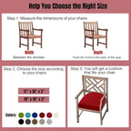 idee-home Outdoor Chair Cushions Set of 4, Thick 19" x 19" x 3" Outdoor Seat Cushions Patio Furniture Waterproof with Ties, Dining Pads