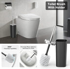 Umimile Black Bathroom Accessories Set, 9-Piece Bathroom Set with Toothbrush Holder, Toothbrush Cup, Soap Dispenser, Soap Dish, Vanity Tray, Toilet Brush Holder, Qtip Holder and Trash Can