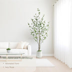 Bellacat 7ft Minimalist Artificial Citrus Tree with Large Exquisite Planter, 84in Faux Citrus Tree with Realistic Leaves, Faux Tree Indoor Outdoor for Home Office Living Room Bedroom Porch Decor.