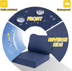 AAAAAcessories Outdoor Deep Seat Cushions, Waterproof, Fade-Resistant Patio Furniture Replacement Cushions, 23.5" x 25.5" x 5" + 23.5" x 19", Navy Blue