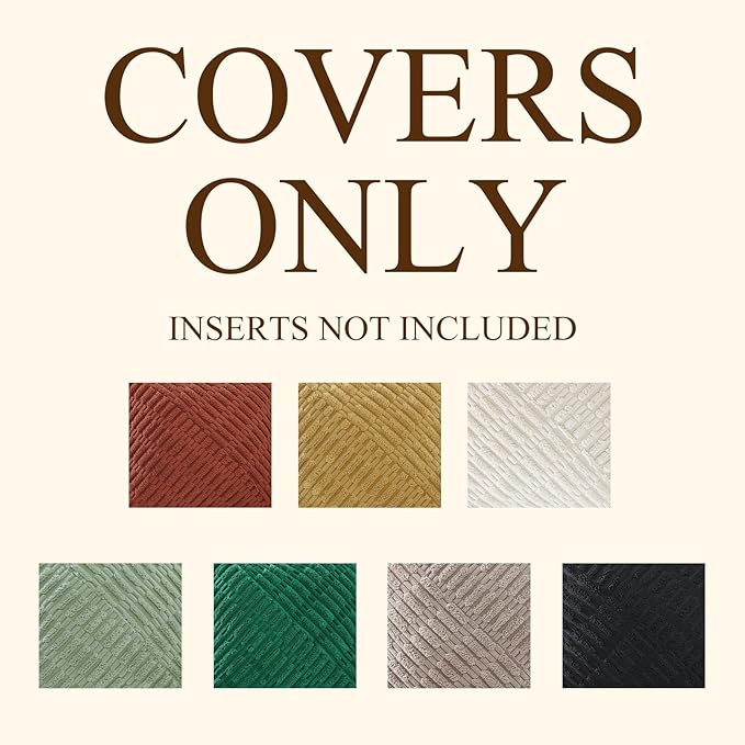 decorUhome Decorative Sage Green Throw Pillow Covers 12x20 Set of 2 with Splicing, Boho Lumbar Soft Neutral Corduroy Broadside Twill Pillow Covers for Couch Bed Sofa Living Room
