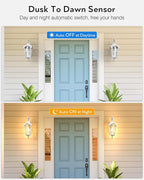 VIANIS White Porch Lights Outdoor, Outside Dusk to Dawn Light Fixtures Wall Mount, Exterior Lighting for House with Ripple Glass, Lantern Fixture for Patio Garage Front Coach, Anti-Rust Waterproof