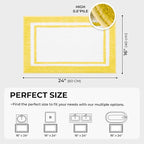 GRANNY SAYS Microfiber Bathroom Rugs Non Slip Washable, Water Absorbent Bathroom Mats for Tub Non Slip, Soft Bath Mats for Floor & Shower, Bath Rug, 16" x 24", Black Bath Rug, Yellow