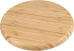 JOIKIT 5 Pack 12 Inch Bamboo Round Platter, Fine Polished Round Wood Plates Bamboo Serving Tray for Holding Fruit, Bread, Cheese, Nut, Coffee, Tea, Plant Saucer
