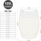 Cotton Rope Laundry Hamper by YOUDENOVA, 105L - Woven Collapsible Laundry Basket - Clothes Storage Basket for Blankets, Laundry Room Organizing, Bedroom Storage, Clothes Hamper – Grey & White