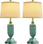 26.5" Farmhouse Table Lamp Set of 2, 3-Way Dimmable Touch Control Bedside Lamps Vintage Rustic Side Table Nightstand Lamps for Bedroom Living Room Study Room