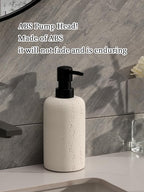 Soap Dispensers 400mL 13.5 OZ, 2 PCS Luxurious Hand Dish Lotion Shampoo Soap Dispenser Jar, Travertine Soap Bottles Rustproof Pump for Kitchen Bathroom Countertop