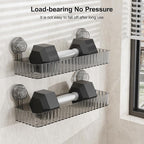 Shower Caddy Suction Cup Bathroom Shower Organizer for Bathroom Storage Home Decor & Kitchen No Drilling Large Capacity Removable and Reusable Shower Shelves for Inside. (black, square)