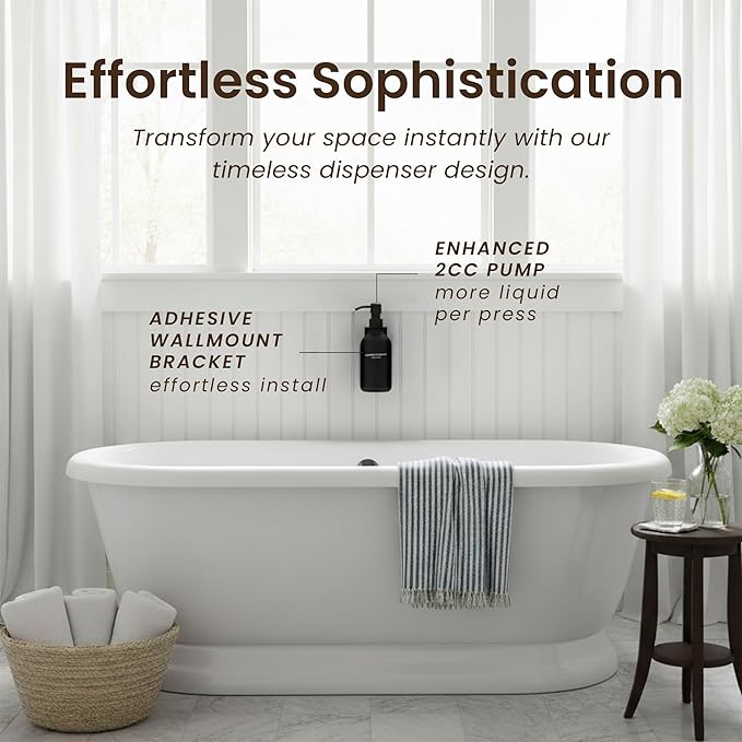MaisoNovo Shampoo and Conditioner Dispenser - Shower Soap Dispenser Wall Mounted - 16.9 fl oz Set of 1 Black Plastic Bottles Black Pump - 1 Chamber No Drill