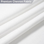 No Hook Shower Curtain, White Modern Chevron Striped Luxury Hotel Style, Washable Waterproof Fabric for Bathroom, 15 Seconds Quick Install, 72W x 86L Inches