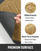 tchdio Door Mat Outdoor Indoor Entrance Doormat-Semicircular Durable Rubber Non Slip Front Door Mat for Outside Inside Entry Entryway Dirt Trapper WelcomeMat for Muddy Paws and Shoes-Yellow 17”x30”
