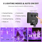 JMEXSUSS 4 Pack Purple Solar String Lights Outdoor Waterproof, 100 LED 33ft Purple Solar Fairy Lights, 8 Modes Copper Wire Christmas Light for Halloween Christmas Garden Yard Tree Decor