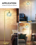 Flower Petals Tiffany Style Floor Lamp, Modern Green Flower Standing Lamp for Living Room, Vintage Acrylic Tall Lamp Decoration for Living Room,Corner, Bedroom(Bulb Included)
