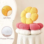 Flower Throw Pillow, Soft Yellow 17.7" Shaped Floor Pillow for Home Decor, Cute Aesthetic Plush Decorative Pillows for Bed, Sofa, Couch