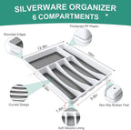 61Pcs Silverware Set with Organizer, Silver Stainless Steel Flatware Set for 10 Cutlery Utensil Sets with Steak Knives, Spoons and Forks Set, Dishwasher Safe