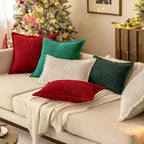 MIULEE Decorative Throw Pillow Covers for Couch Bed Livingroom 16x16 Inch Set of 2 White Boho Accent Throw Pllows Broadside Striped Patchwork Soft Corduroy Pillowcases