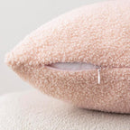 Foindtower Pack of 2, Curly Faux Fur Lumbar Decorative Throw Pillow Covers Soft Fuzzy Plush Cushion Case Cozy Pillowcase for Living Room Couch Bed Sofa Home Decor 12 x 20 Inch, Light Pink