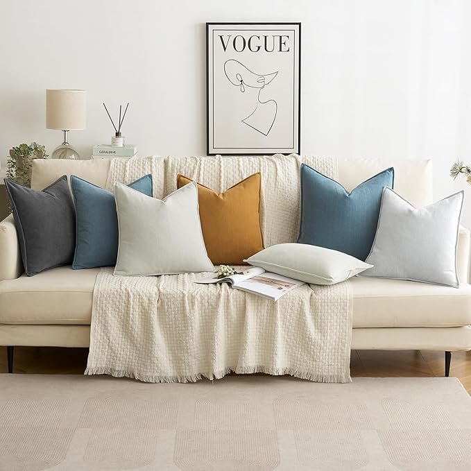 MIULEE Pack of 2 Christmas Cream White Decorative Pillow Covers 20x20 Inch Soft Chenille Luxurious Couch Throw Pillows Farmhouse Cushion Covers with Elegant Design for Sofa Bedroom Living Room Decor