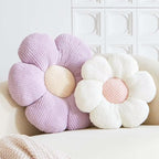 Lavender Flower Decorative Throw Pillows for Bed Couch, Cute Daisy Shaped Plush Aesthetic Pillow, Soft 14.9" Floor Seat Cushion