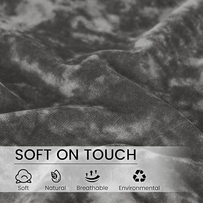 PHF Truly Velvet Zippered Body Pillowcase, No Insert, 1 Pack Ultra Soft Breathable Pillow Sham Cover with Zipper, 20"X 54" Long Luxury Cozy Warm Fuzzy Flannel Body Pillow Case, Charcoal/Dark Grey