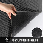 Sturdy Front Door Mat, Absorbent Muddy Dirt Resist Welcome Door Mats Outdoor Indoor, Stain and Fade Resistant, Non-Slip Rubber Backing Low Profile Doormat for Entryway, 72×24, Charcoal