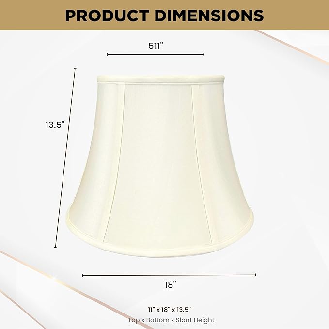 Royal Designs, Inc. BSO-708-18EG-2 Modified Bell Basic Lamp Shade, 11 x 18 x 13.5, Eggshell, 2-Pack