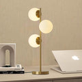 Mid Century Modern Table Lamp White Glass Shade Nightstand Light for Bedroom Offices 3 Globe Table lamp Gold LED lamp
