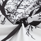 Long Fabric Shower Curtain, Black Tree Plant Shower Curtains for Bathroom, Modern Decorative Bathroom Curtains, 72" W x 78" H