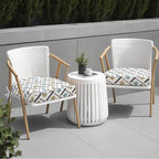 idee-home Outdoor Chair Cushions Set of 2, Thick 19" x 19" x 3" Outdoor Seat Cushions Patio Furniture Waterproof with Ties, Dining Pads