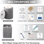 Resin 6 Pcs Gray Bathroom Set Complete with Toothbrush Holder, Lotion Soap Dispenser, 2 Qtip Holder Dispensers,Vanity Tray,Bathroom Tumbler - Countertop Vanity Organizer - Bathroom Accessories Set