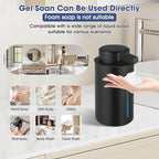 2 Pack Automatic Foaming Soap Dispenser, 13.5oz Touchless Electric Hand Soap Dispenser, Rechargeable Foam Pump for Kitchen Sink, Modern Black (Black)